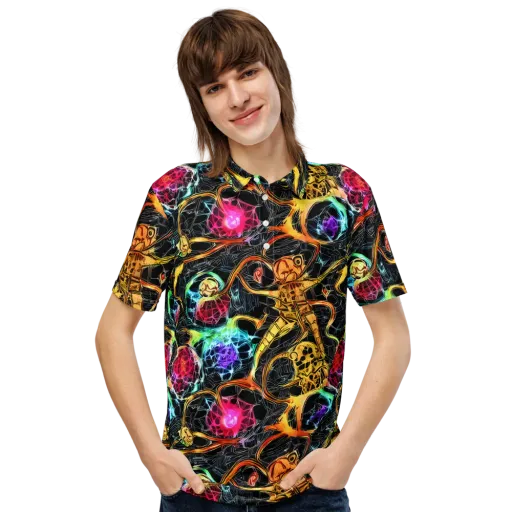 Psychedelic Pulsar on a Men's Slim Fit Polo Shirt