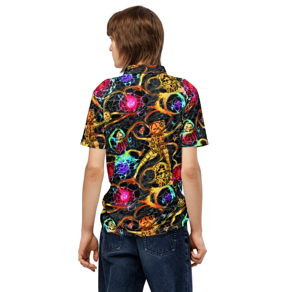 Psychedelic Pulsar on Men's Slim Fit Polo Shirt — Back