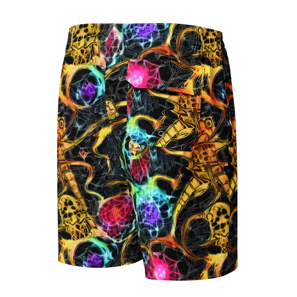 Psychedelic Pulsar on Men's Board Shorts — Back