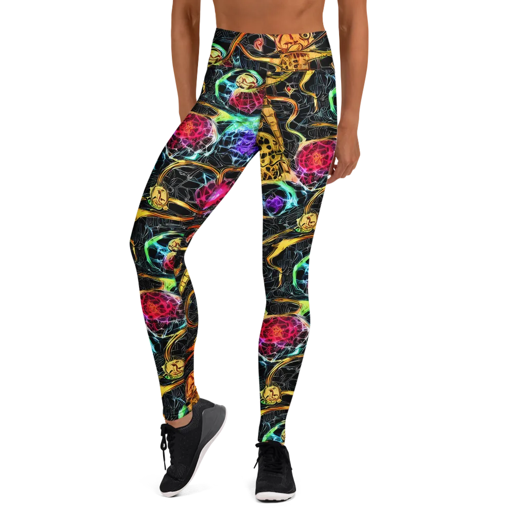 Psychedelic Pulsar on Yoga Leggings — Front