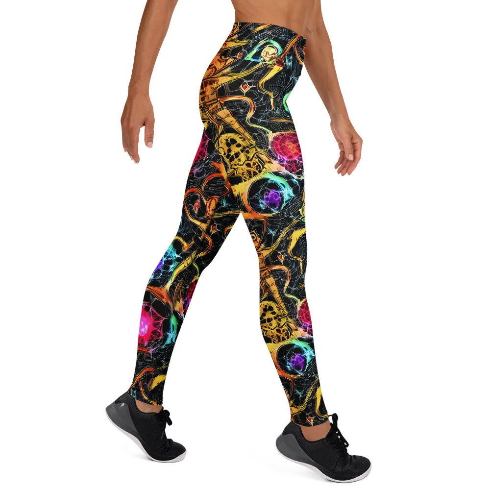 Psychedelic Pulsar on Yoga Leggings — Right