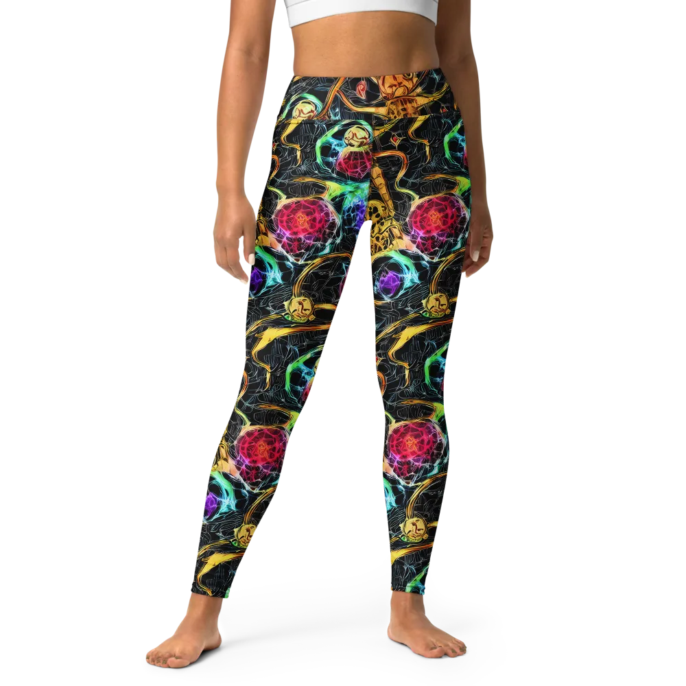 Psychedelic Pulsar on Yoga Leggings — Front