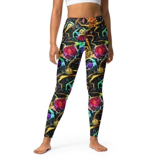 Psychedelic Pulsar on a Yoga Leggings