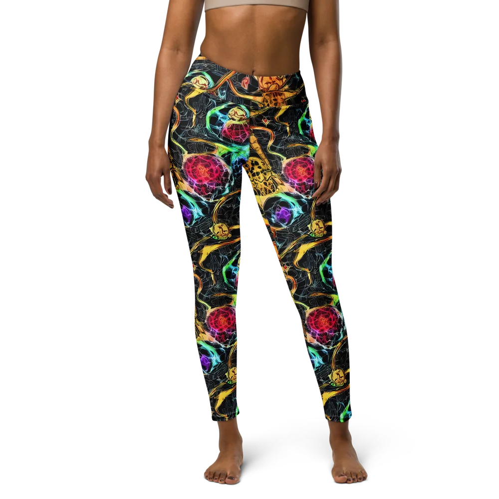 Psychedelic Pulsar on Yoga Leggings — Front