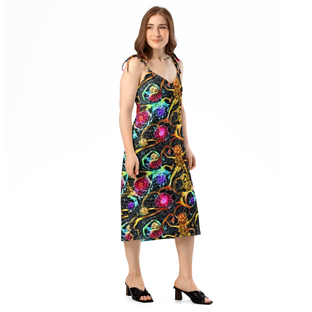 Psychedelic Pulsar on Slip Dress — Right Front