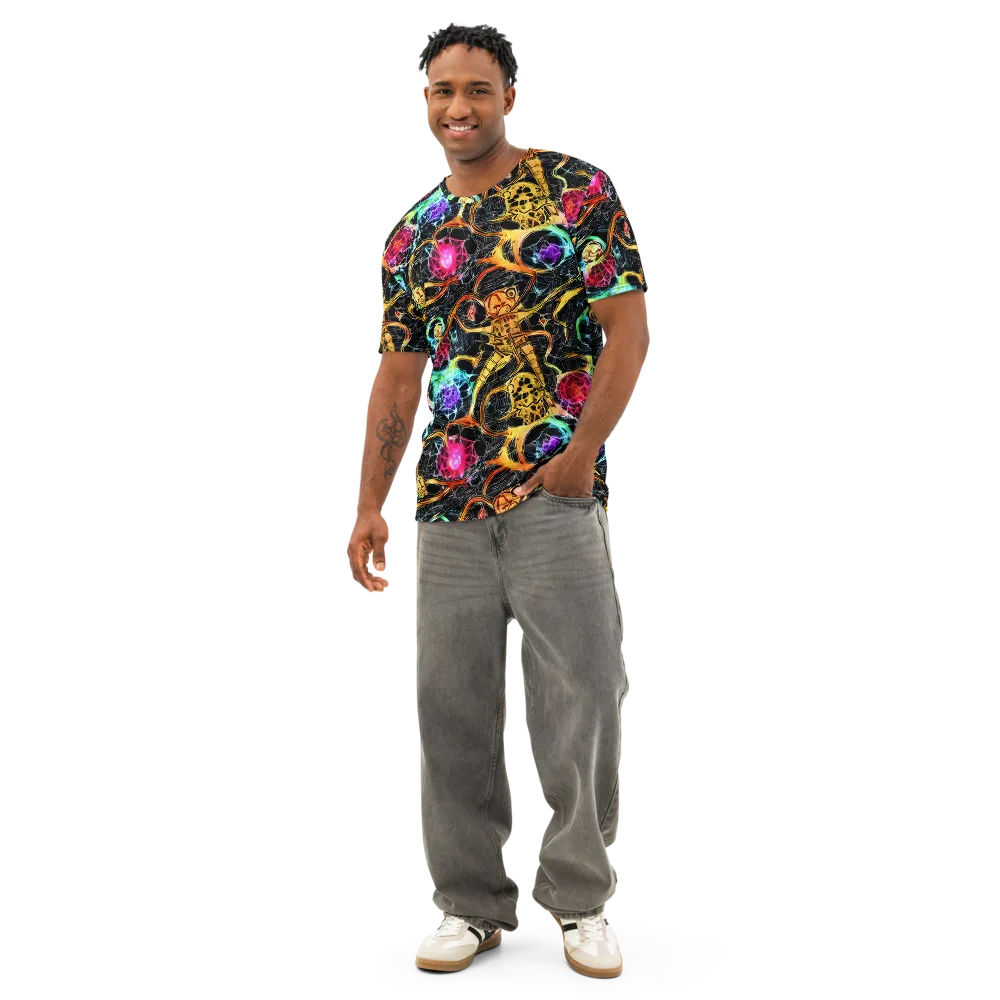 Psychedelic Pulsar on Men's Cotton Crew Neck T-Shirt — Front