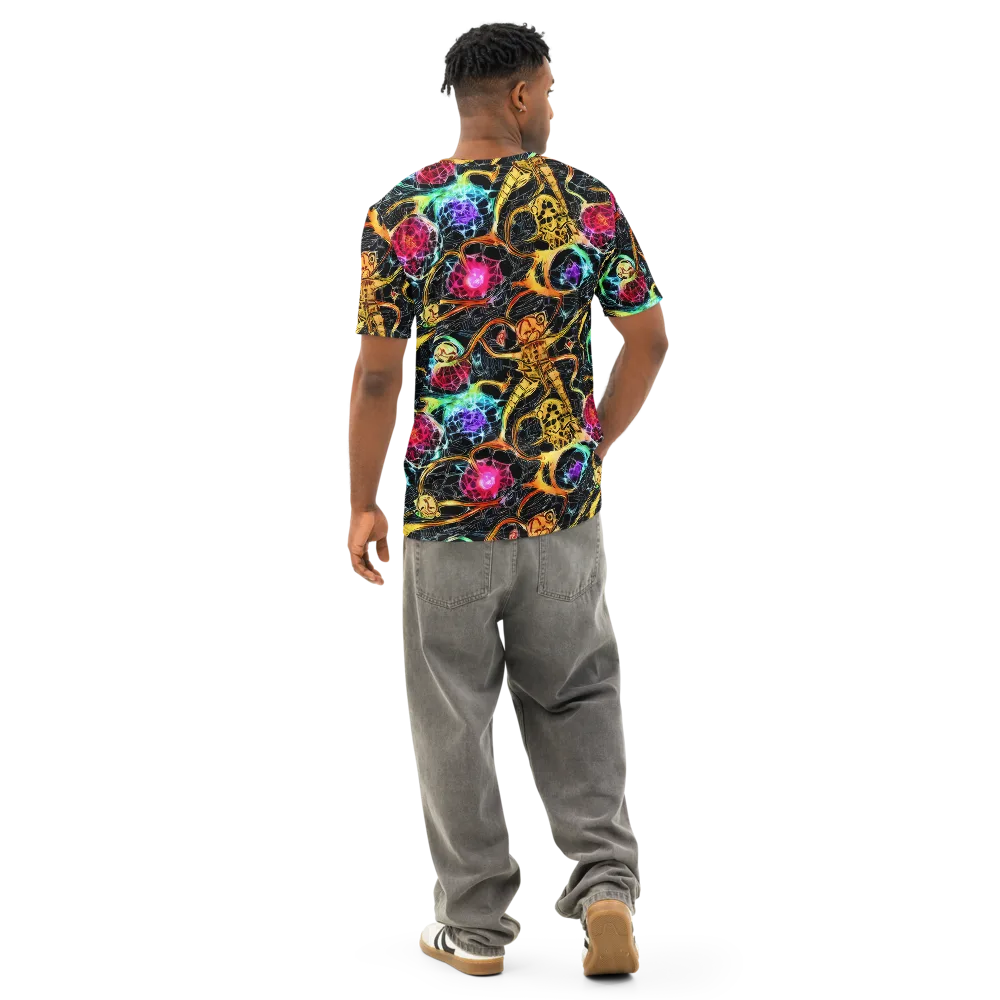 Psychedelic Pulsar on Men's Cotton Crew Neck T-Shirt — Back