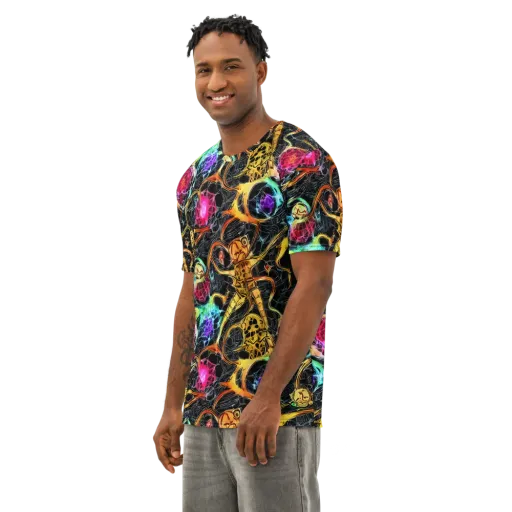 Psychedelic Pulsar on a Men's Cotton Crew Neck T-Shirt