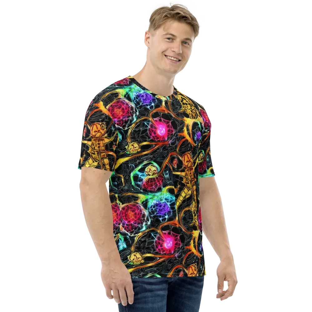 Psychedelic Pulsar on Men's Crew Neck T-Shirt — Right