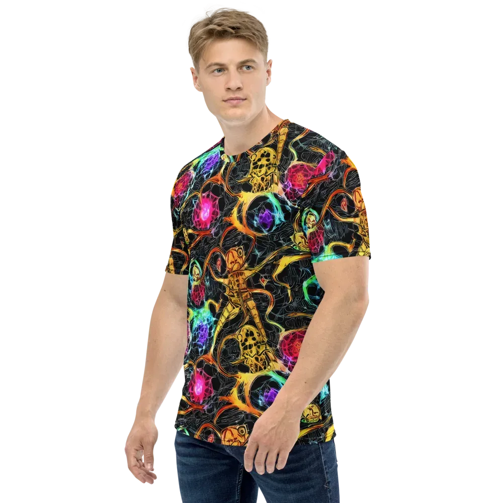 Psychedelic Pulsar on Men's Crew Neck T-Shirt — Left