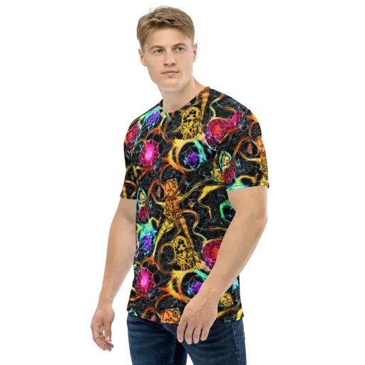 Psychedelic Pulsar on a Men's Crew Neck T-Shirt
