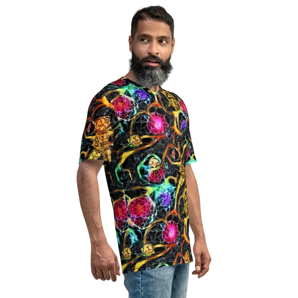 Psychedelic Pulsar on Men's Crew Neck T-Shirt — Right