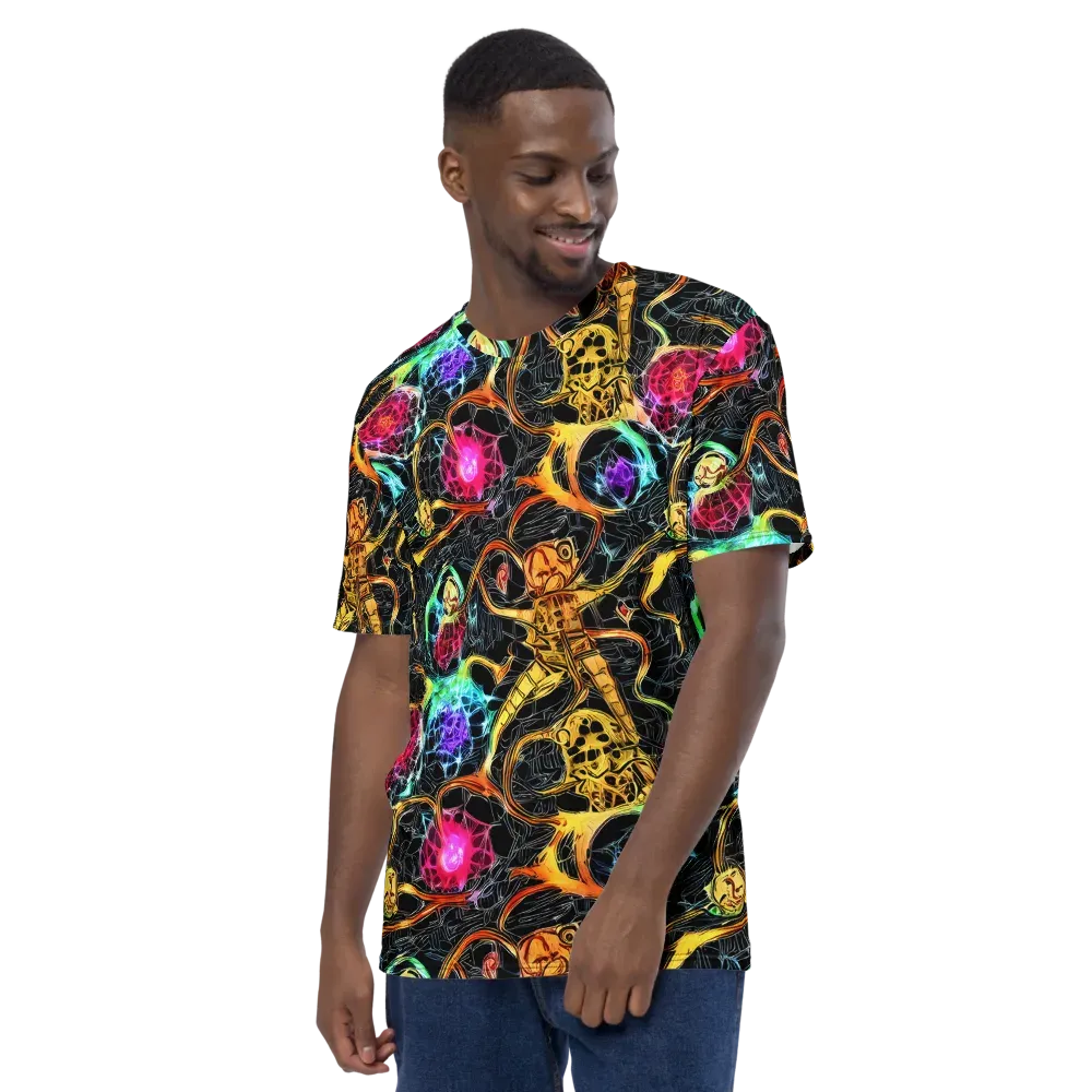 Psychedelic Pulsar on Men's Crew Neck T-Shirt — Left