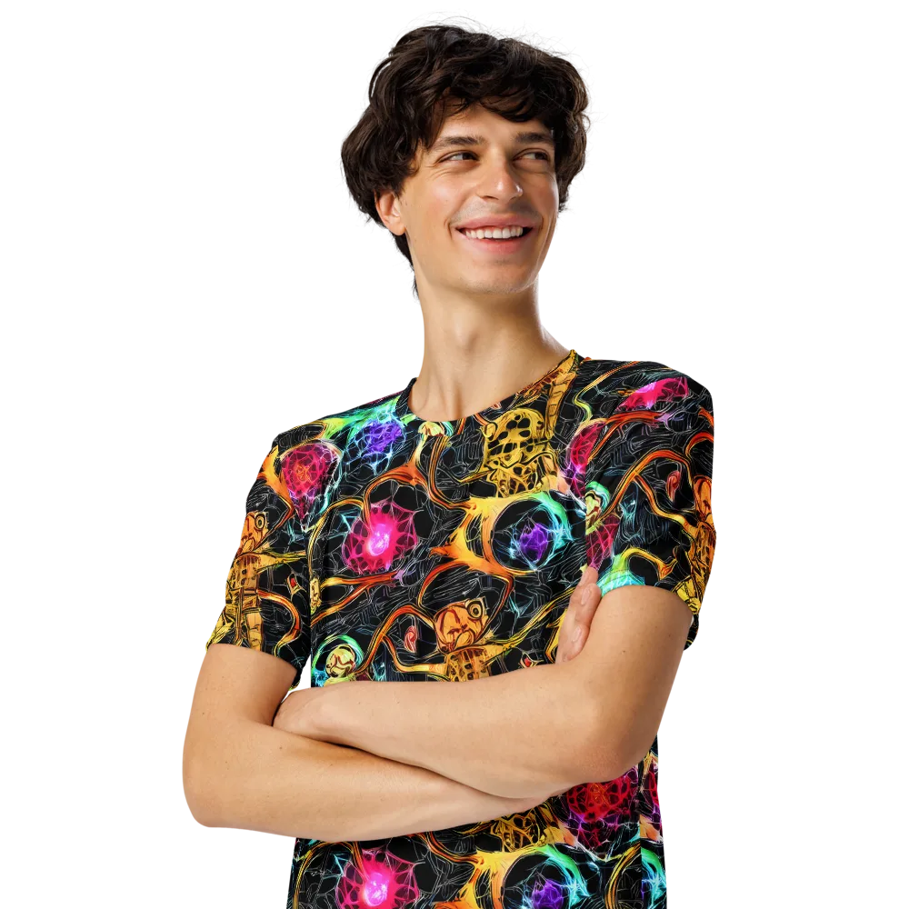 Psychedelic Pulsar on Men's Crew Neck T-Shirt — Left Front