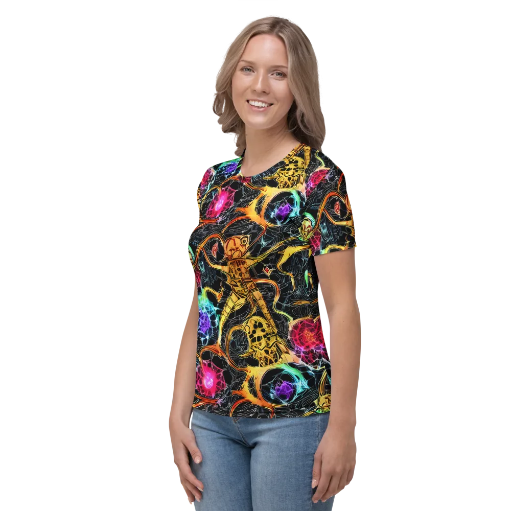Psychedelic Pulsar on Women's Crew Neck T-Shirt — Left