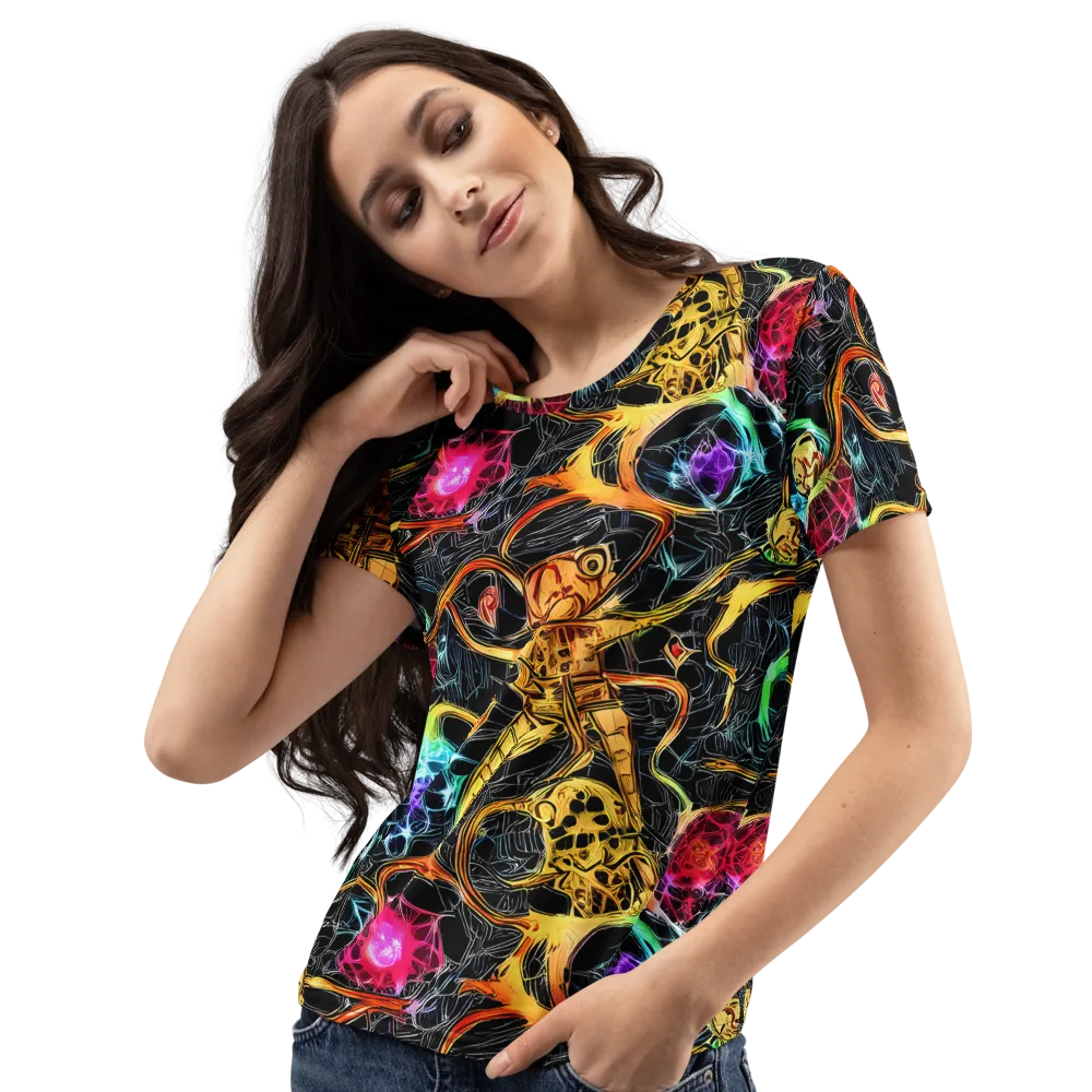 Psychedelic Pulsar on Women's Crew Neck T-Shirt — Left Front