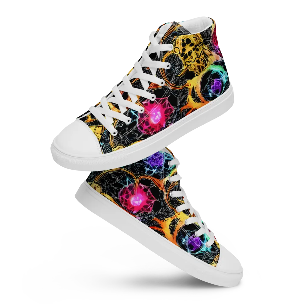 Psychedelic Pulsar on Women's High Top Canvas Shoes — Front