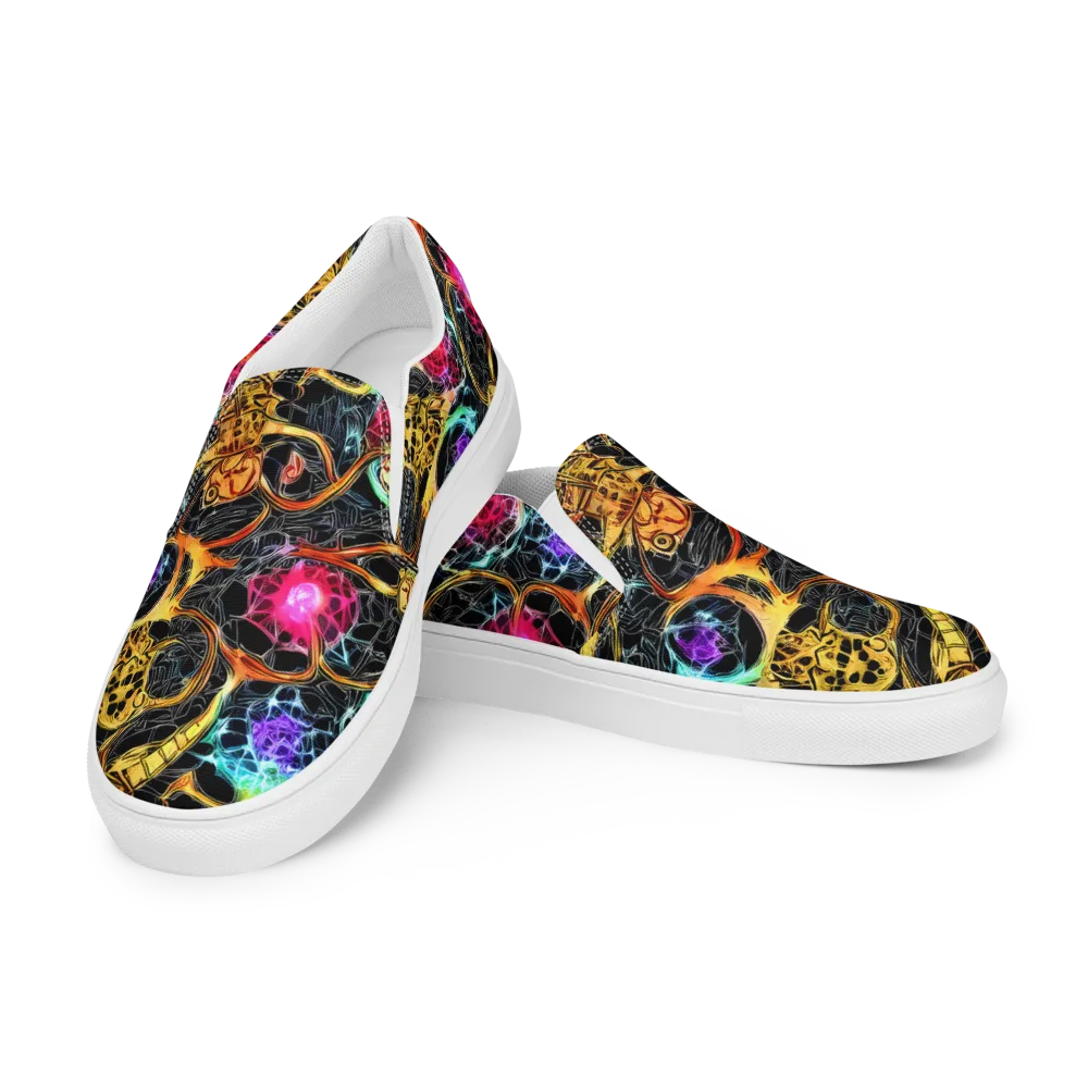 Psychedelic Pulsar on Men's Slip-On Canvas Shoes — Left Front