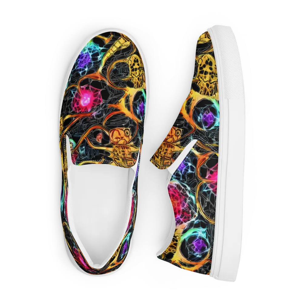 Psychedelic Pulsar on Men's Slip-On Canvas Shoes — Front