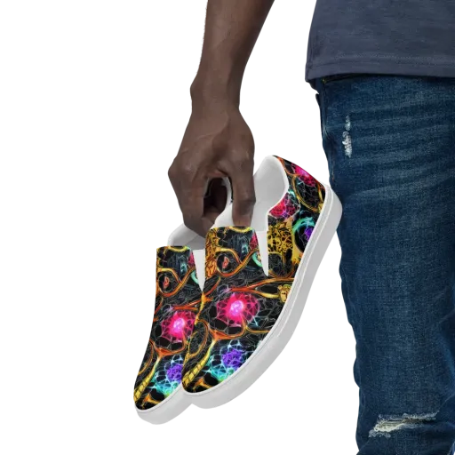 Psychedelic Pulsar on a Men's Slip-On Canvas Shoes