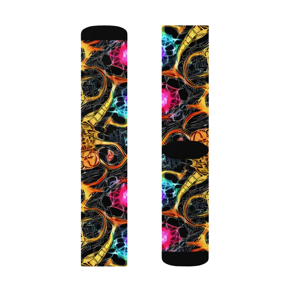 Psychedelic Pulsar on Socks — Left Sock