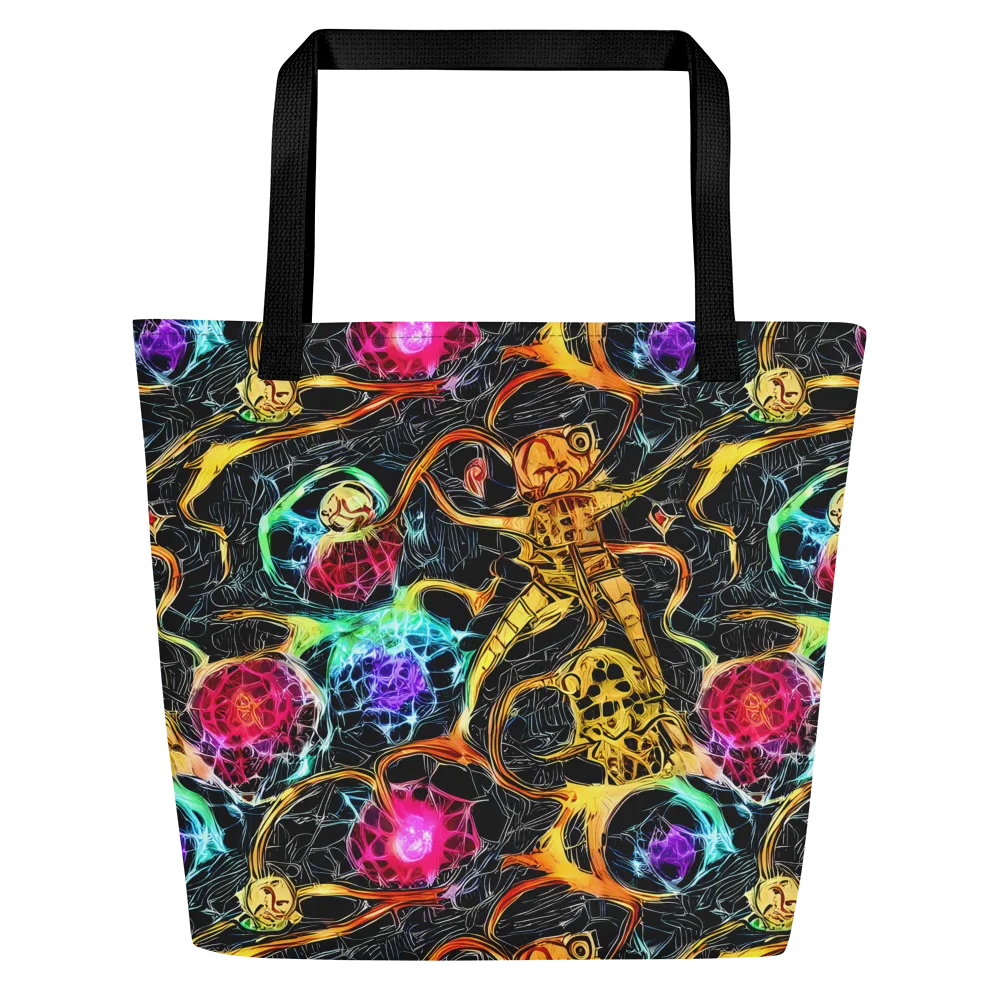 Psychedelic Pulsar on Large Tote Bag W/ Pocket — Front