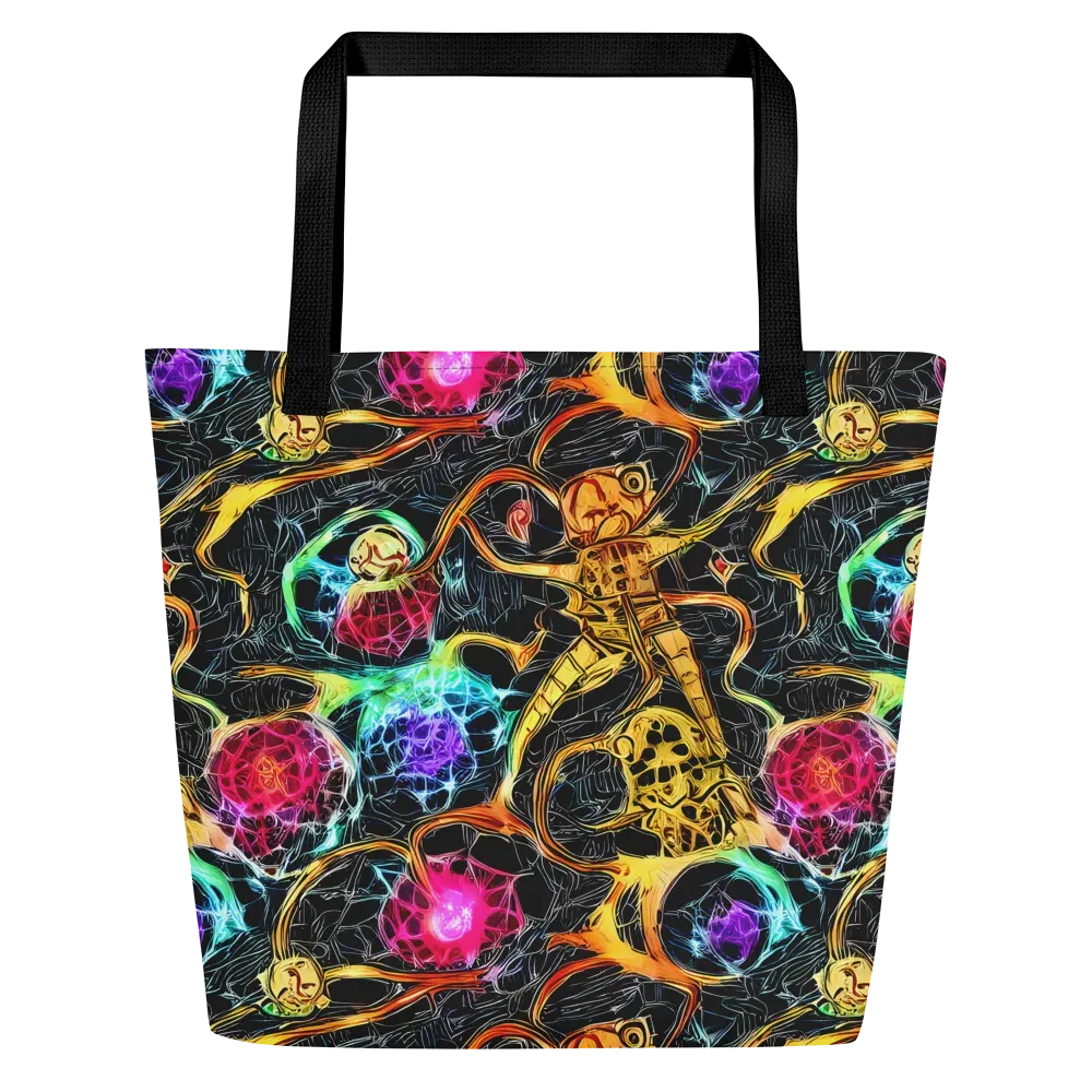 Psychedelic Pulsar on Large Tote Bag W/ Pocket — Front