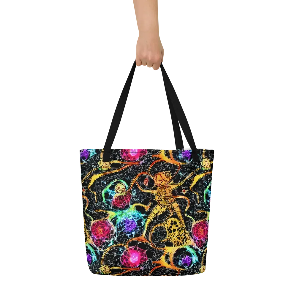 Psychedelic Pulsar on Large Tote Bag W/ Pocket — Front