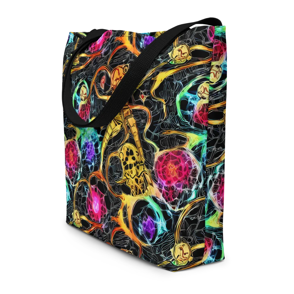 Psychedelic Pulsar on Large Tote Bag W/ Pocket — Front