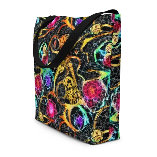 Psychedelic Pulsar on a Large Tote Bag W/ Pocket