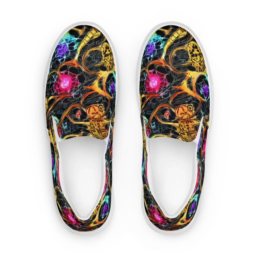 Psychedelic Pulsar on Women's Slip-On Canvas Shoes — Front