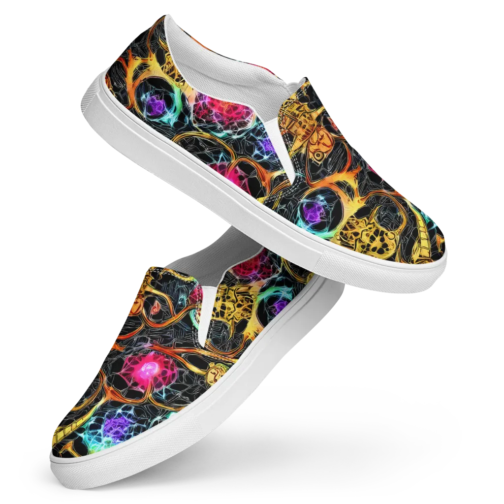 Psychedelic Pulsar on Women's Slip-On Canvas Shoes — Front