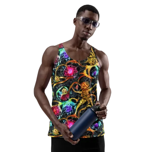 Psychedelic Pulsar on a Men's Tank Top