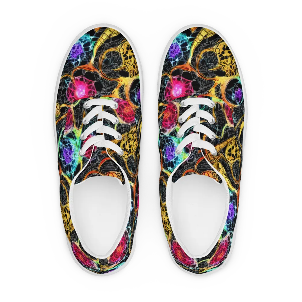 Psychedelic Pulsar on Men's Lace-Up Canvas Shoes — Front