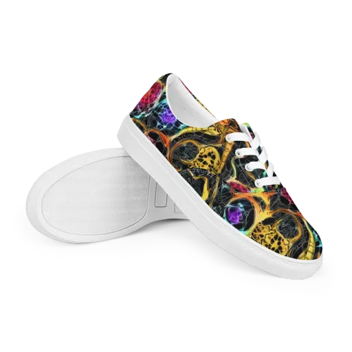 Psychedelic Pulsar on a Men's Lace-Up Canvas Shoes