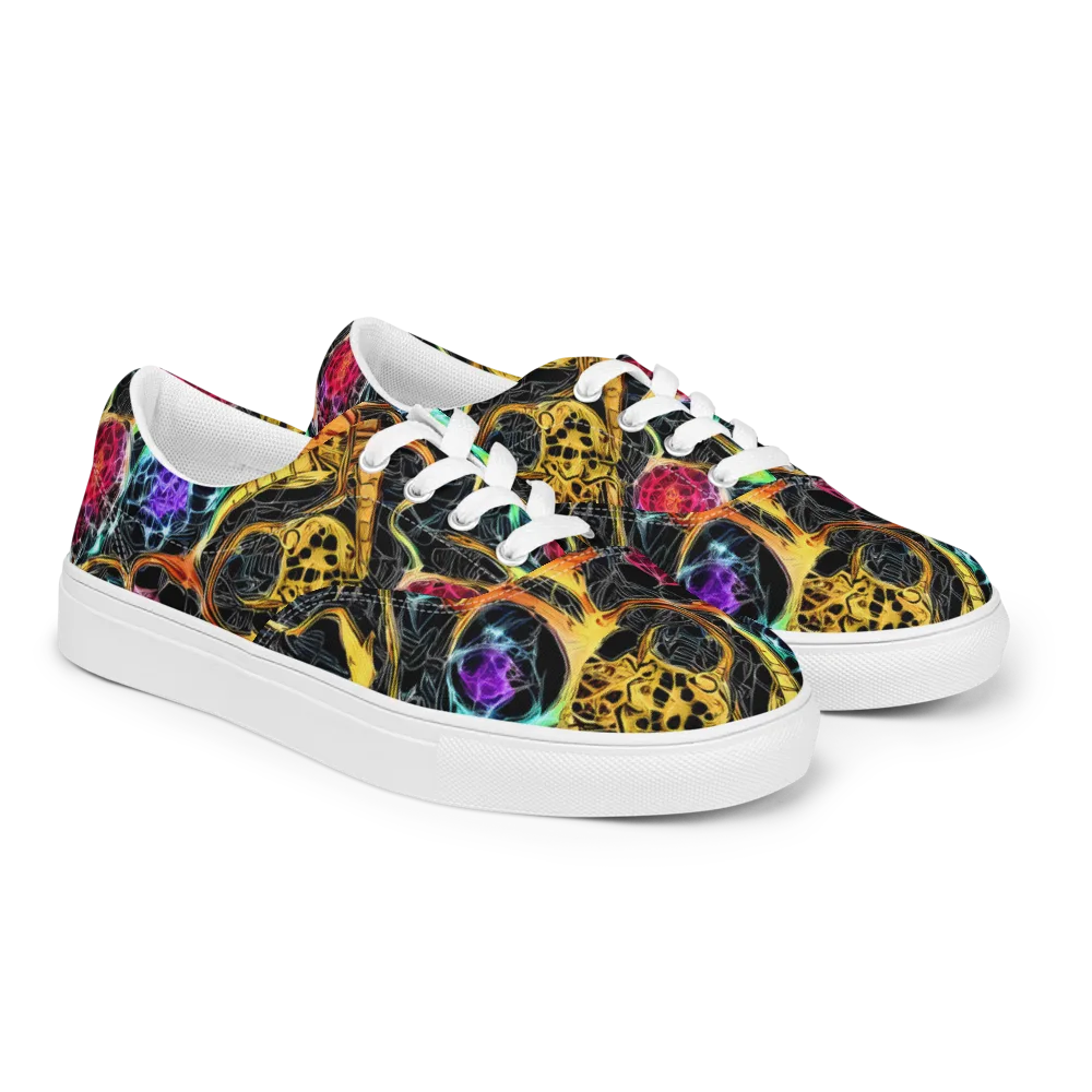 Psychedelic Pulsar on Men's Lace-Up Canvas Shoes — Right Front