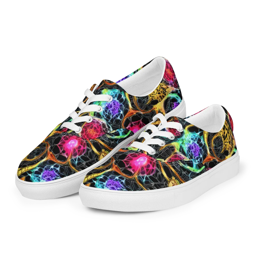 Psychedelic Pulsar on Men's Lace-Up Canvas Shoes — Left Front