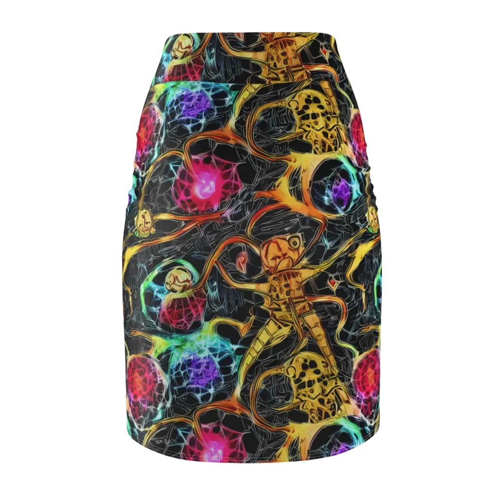 Psychedelic Pulsar on Pencil Skirt — Back