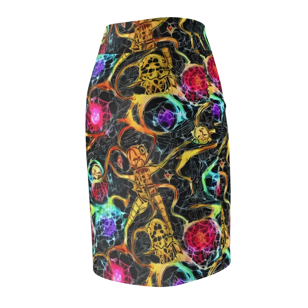 Psychedelic Pulsar on Pencil Skirt — Back Side