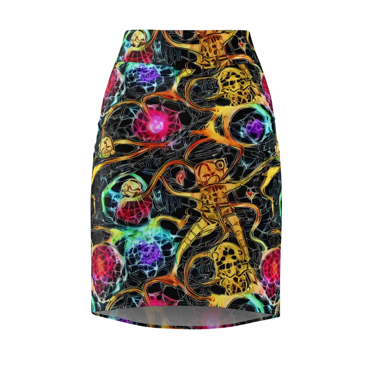 Psychedelic Pulsar on Pencil Skirt — Front