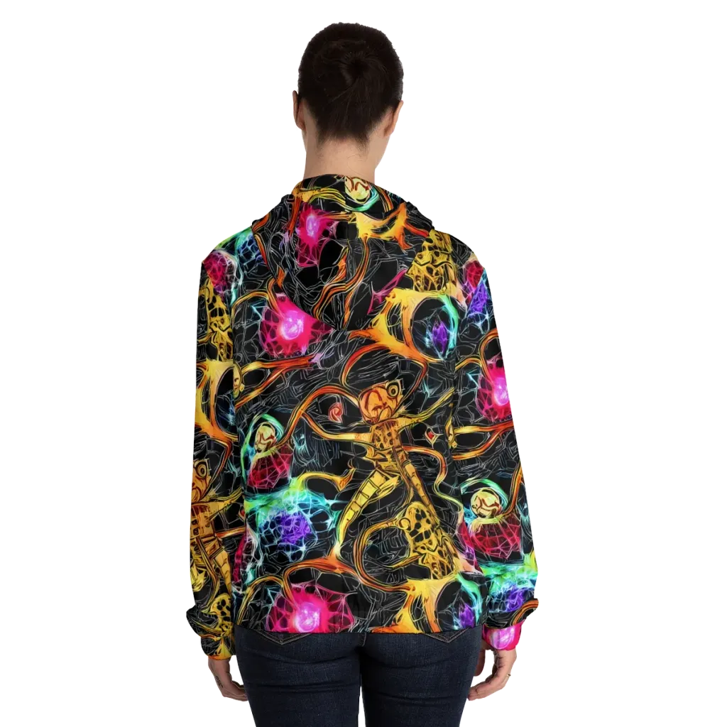 Psychedelic Pulsar on Women's Full-Zip Hoodie — Back On Person