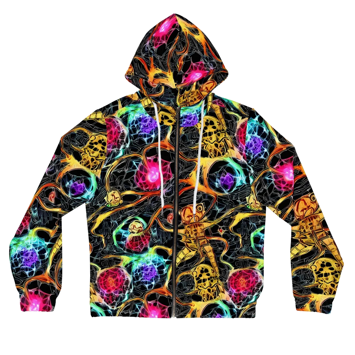 Psychedelic Pulsar on Women's Full-Zip Hoodie — Front