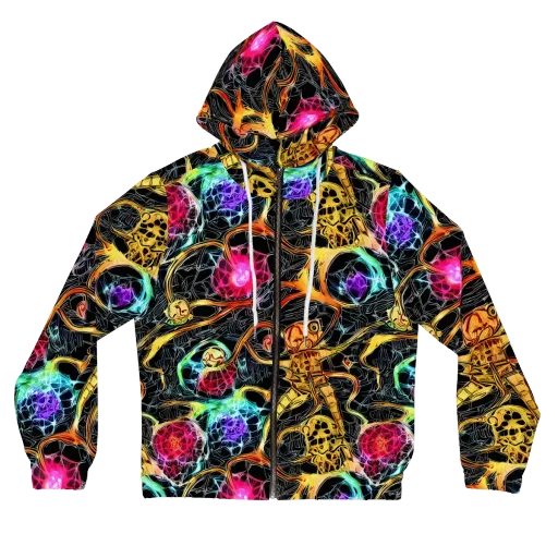 Psychedelic Pulsar on a Women's Full-Zip Hoodie