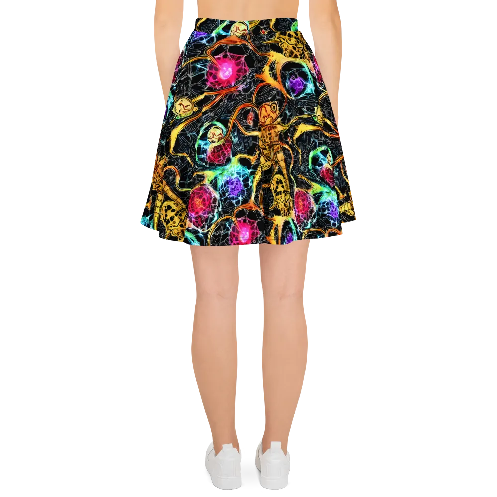 Psychedelic Pulsar on Skater Skirt — Back