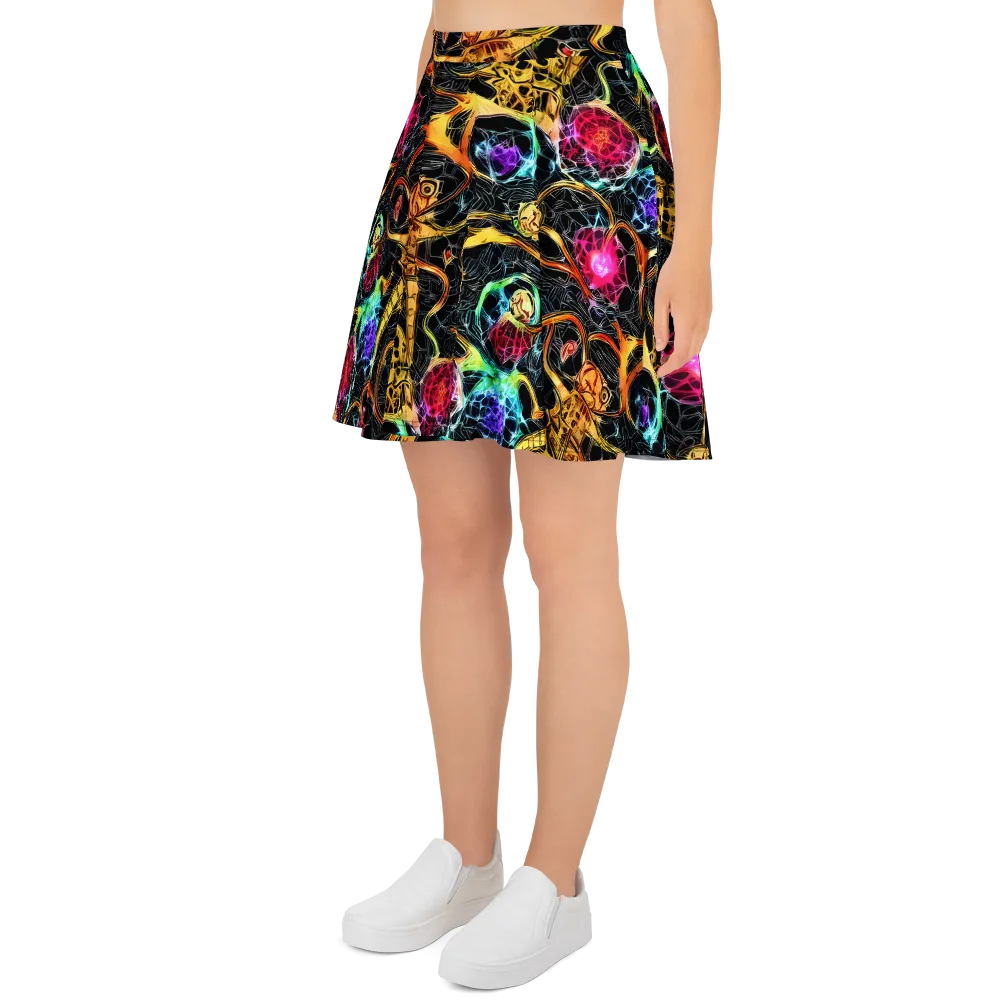 Psychedelic Pulsar on Skater Skirt — Left