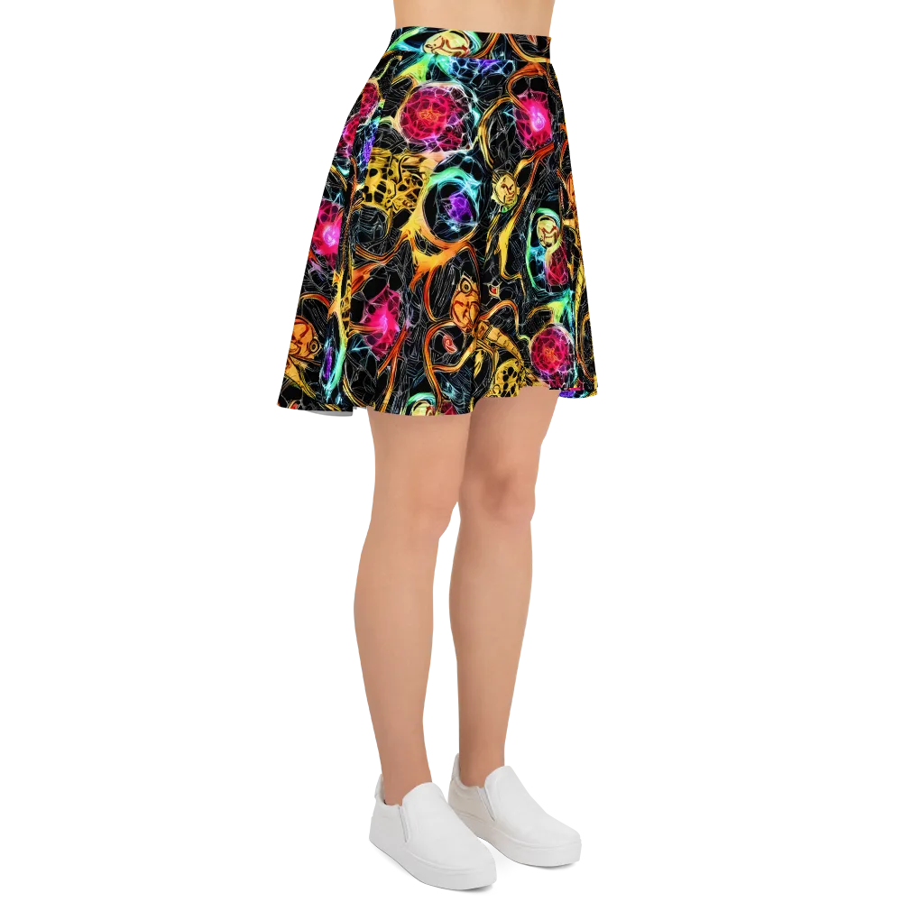 Psychedelic Pulsar on Skater Skirt — Right