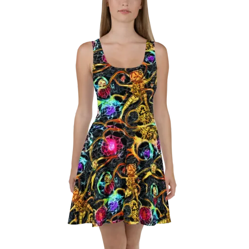 Psychedelic Pulsar on a Skater Dress