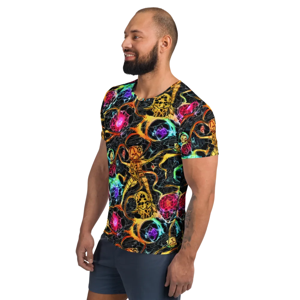 Psychedelic Pulsar on Men's Athletic T-Shirt — Left