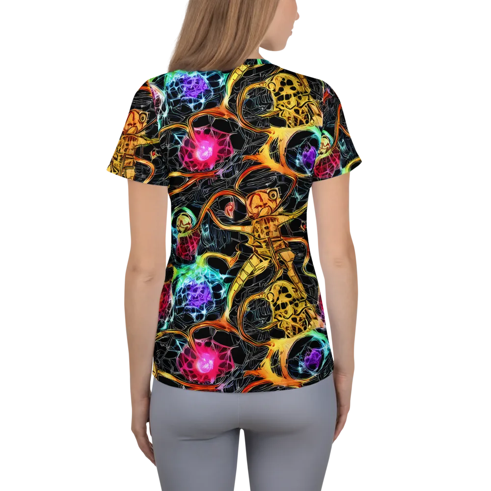 Psychedelic Pulsar on Women's Athletic T-Shirt — Back