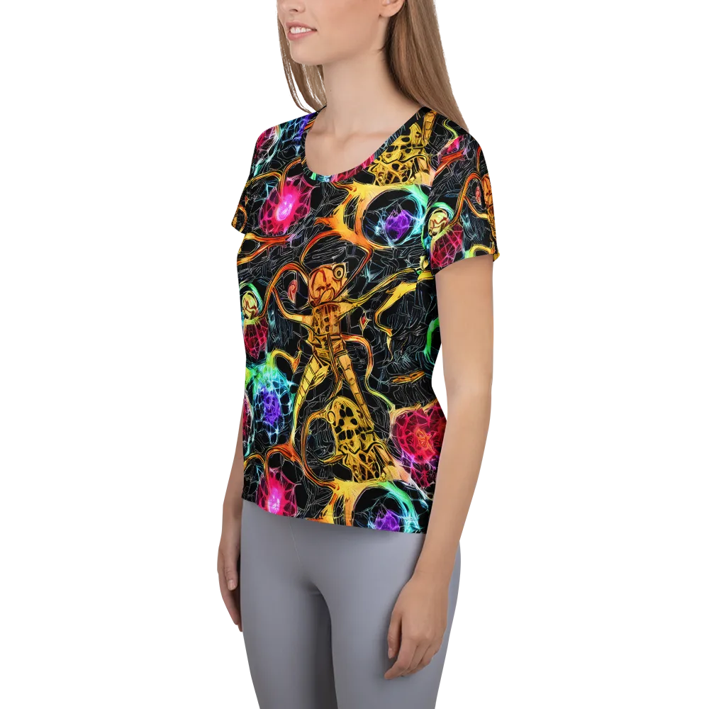 Psychedelic Pulsar on Women's Athletic T-Shirt — Left